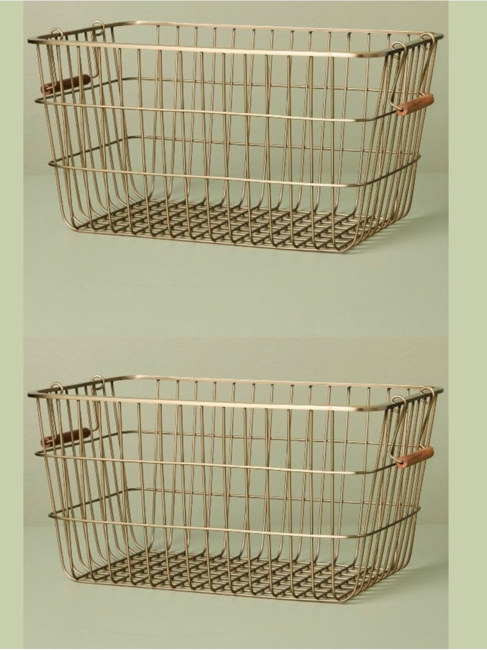 Hearth & Hand Pantry Brass Wire Storage Baskets • Set of 2 •